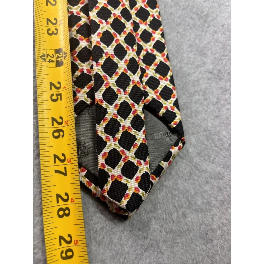 Robert Talbott‎ Nordstrom Tie Black W/ Lattice Geometric Colorful L:57” W:4”